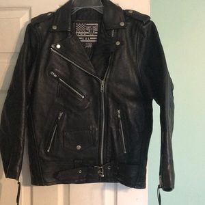 EBL heavy leather riding jacket EUC szM